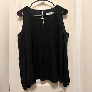 Black textured blouse
